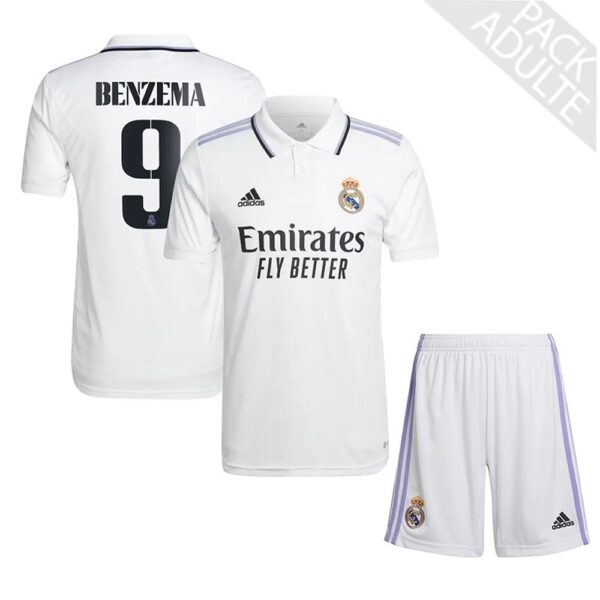 PACK REAL MADRID DOMICILE BENZEMA ADULTE 2022-2023