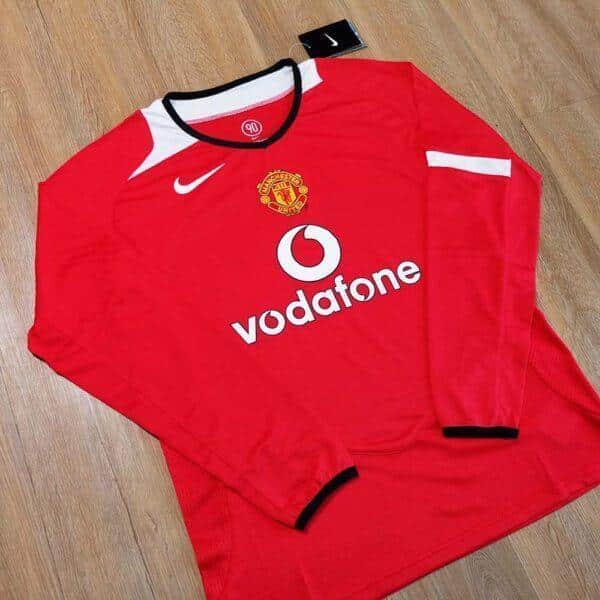 MAILLOT RETRO MANCHESTER UNITED DOMICILE MANCHES LONGUES 2005-2006