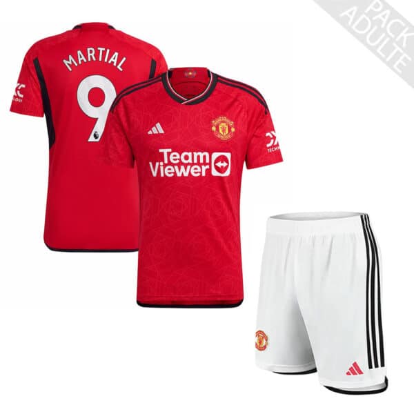 PACK MANCHESTER UNITED DOMICILE MARTIAL ENSEMBLE ADULTE 2023-2024