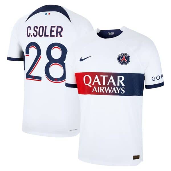 MAILLOT PSG EXTERIEUR CARLOS SOLER VERSION VAPOR MATCH 2023-2024